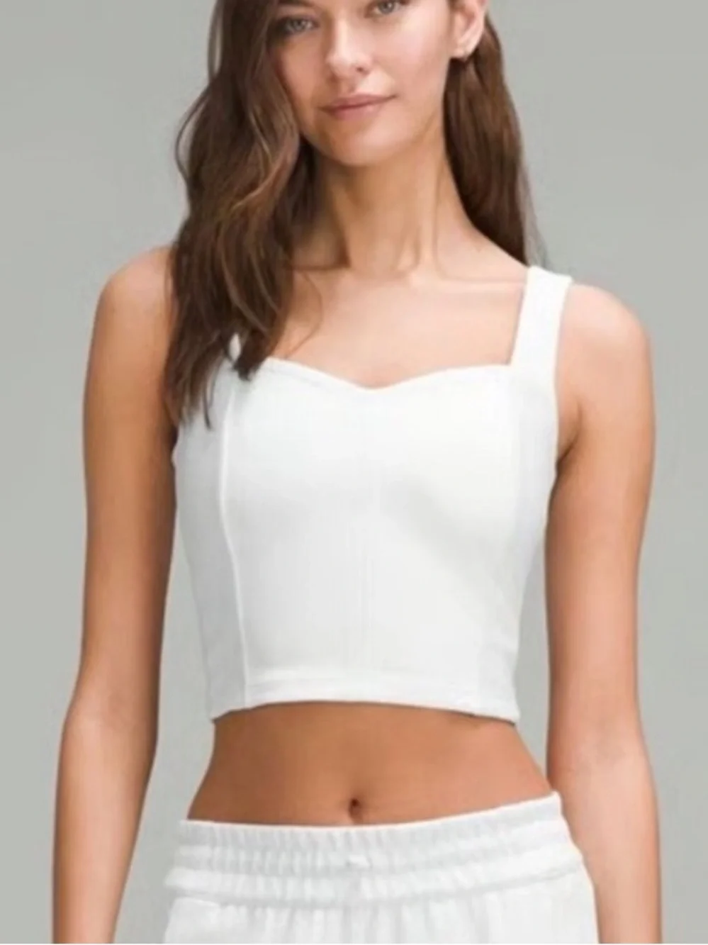 Lululemon Ribbed Softstreme Sweetheart Tank Top White Light Vapor S 8881
